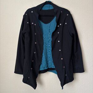 Parsley & Sage Reversible Two-Piece Lagenlook Shirt Jacket Set